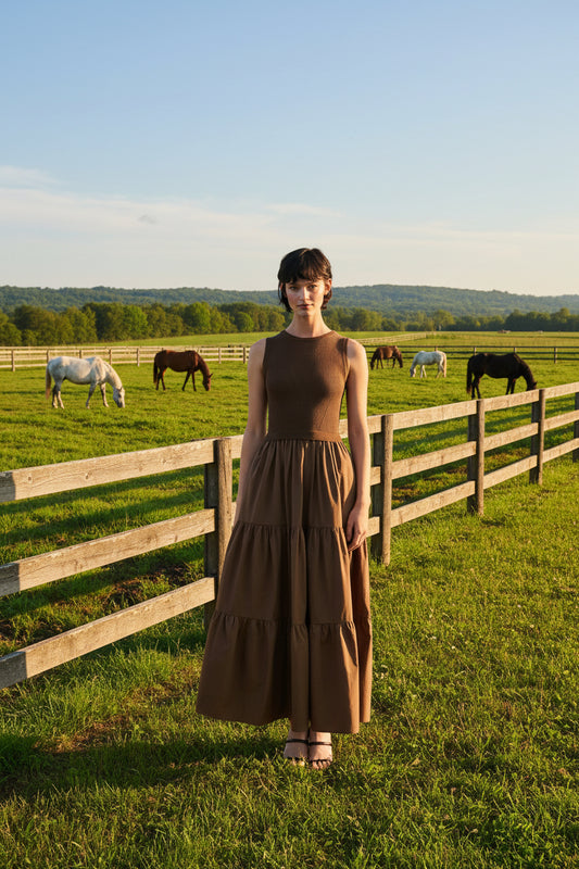 ESPRESSO DREAM SWEATER KNIT MIDI DRESS