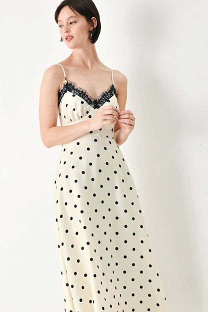 DOTTY SWEETHEART WOVEN MIDI DRESS