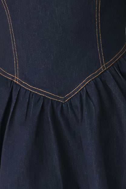 SWEET INDIGO DENIM MINI DRESS