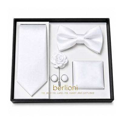 Insta Slim® 5 Piece Gift Set Tie, Bow-Tie, Lapel Pin, Hanky & Cufflinks 155TGS1