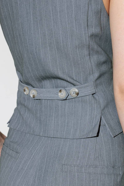 SMILE BRIGHT IN GREY WOVEN VEST