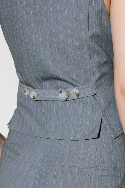 SMILE BRIGHT IN GREY WOVEN VEST