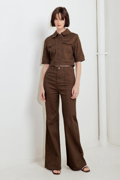 EFFORTLESS EDGE BROWN TWILL JACKET