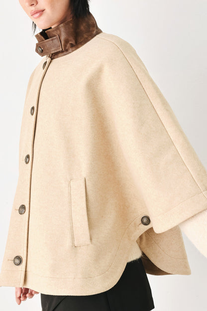 CITY IN MOTION BUCKLED CAPELET JACKET