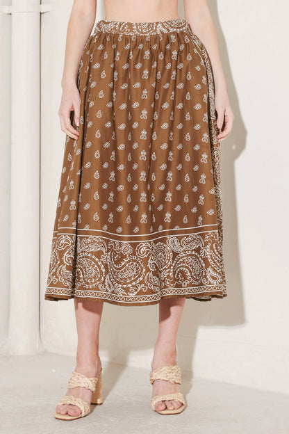 THE MORE THE MERRIER WOVEN FULL MIDI SKIRT