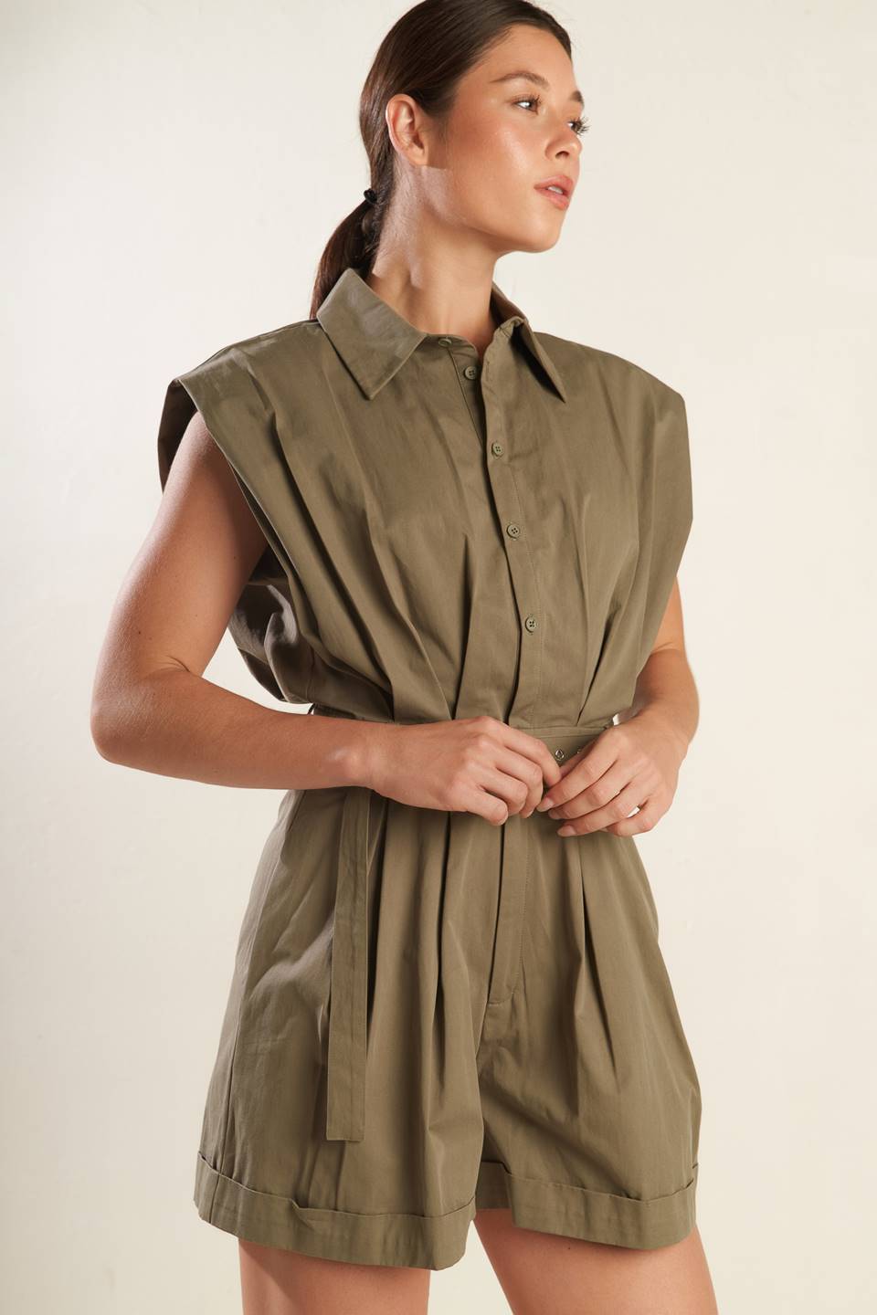 HEART OF A WOMAN WOVEN ROMPER