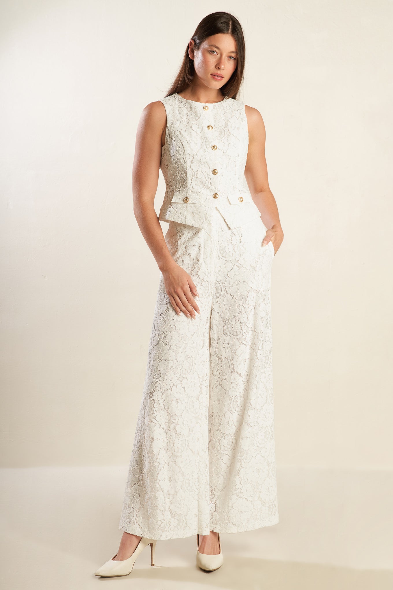 WE TRUST YOU WOVEN LACE PANTS