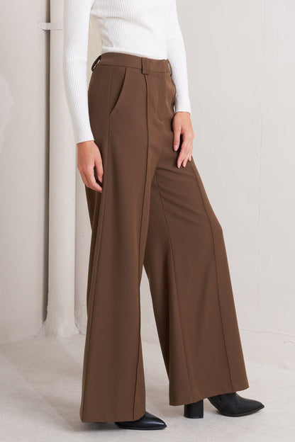 MONDAY FLOW BROWN WOVEN PANTS