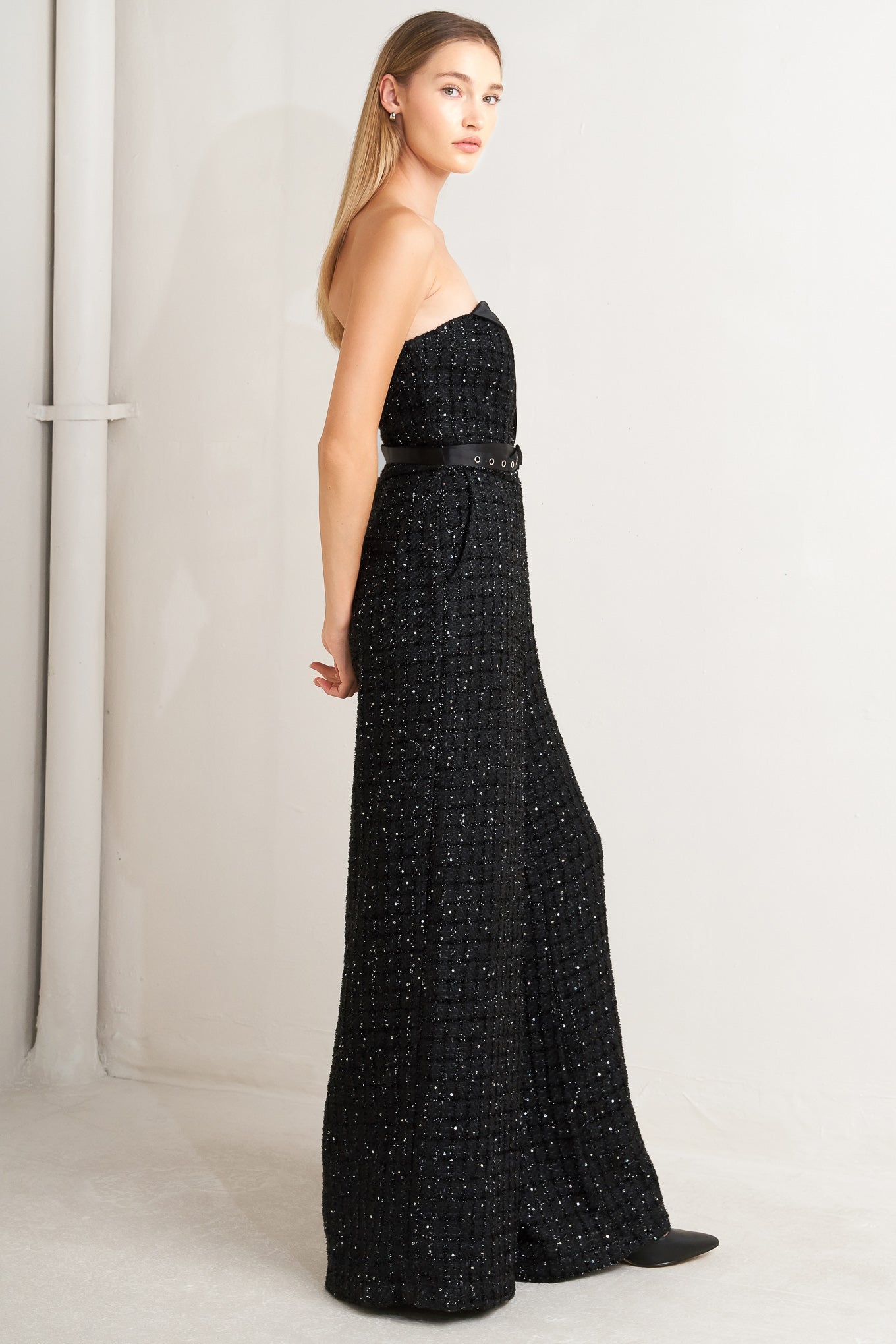 SPARK NOIR TWEED JUMPSUIT