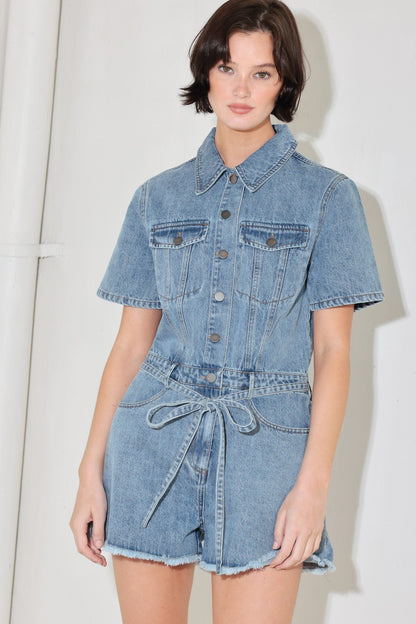 LAIDBACK LUXE DENIM ROMPER