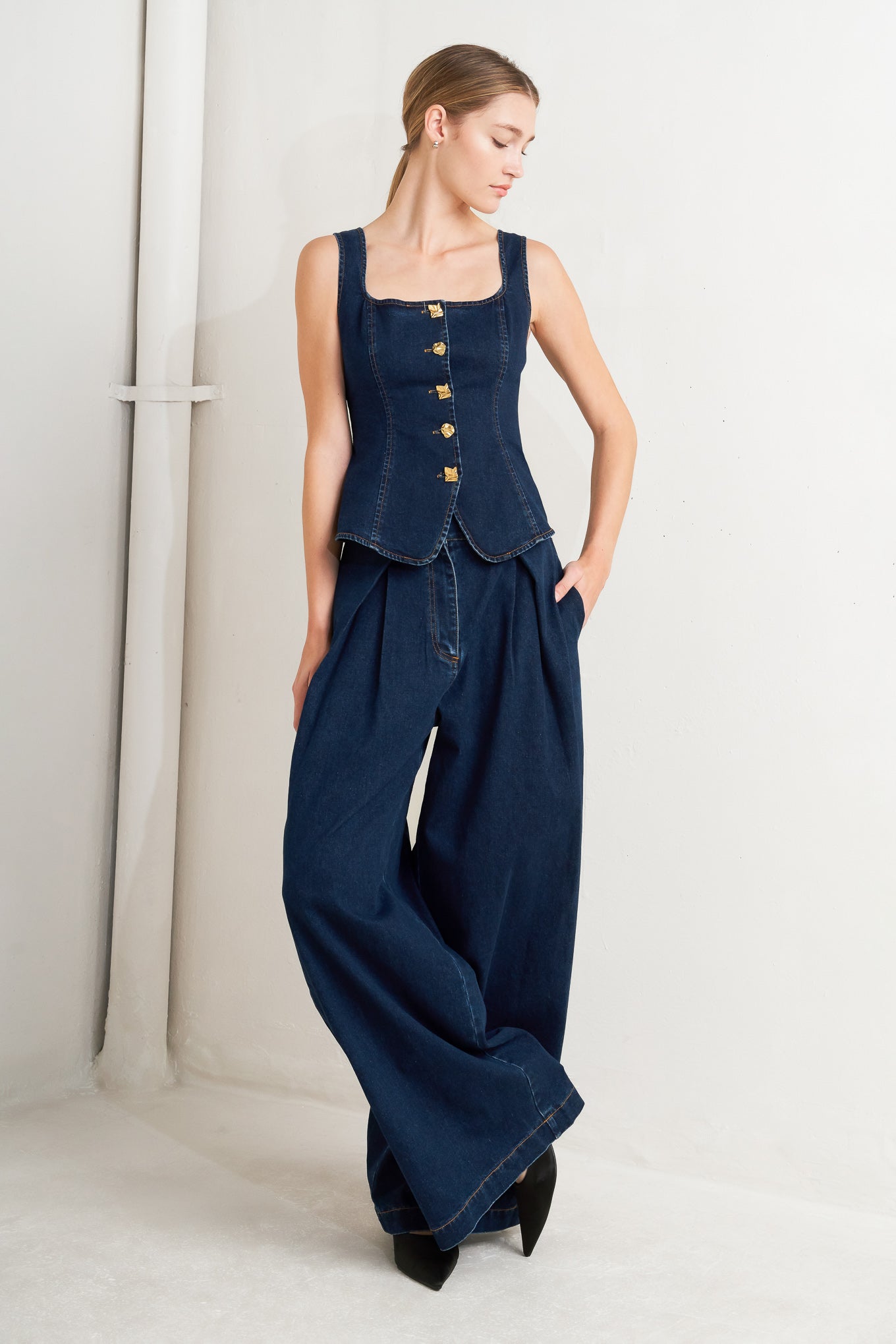 QUIET LUXE DENIM PANTS