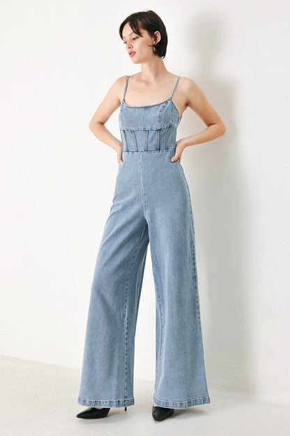 SKYLINE SWEETHEART DENIM JUMPSUIT