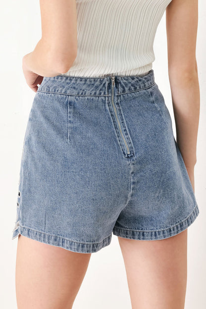 [PREORDER] FLORAL LOVE DENIM SKORT