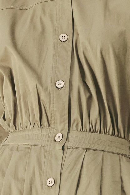 OLIVE DAYDREAM WOVEN JUMPSUIT