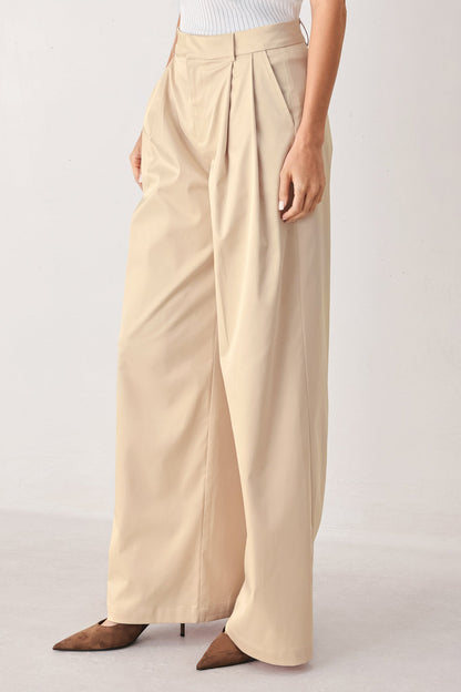 PARCHMENT RELAXED-FIT WOVEN PANTS