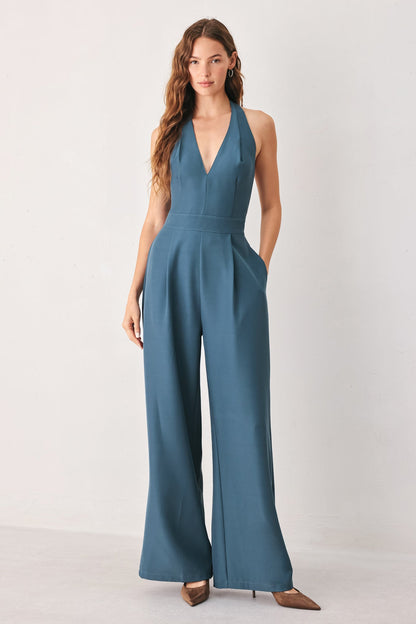 ARCTIC BLUE WOVEN JUMPSUIT