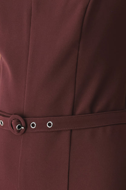 BURGUNDY MODERN MUSE WOVEN JUMPSUIT