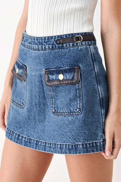VINTAGE DENIM RENDEZVOUS DENIM SKORT