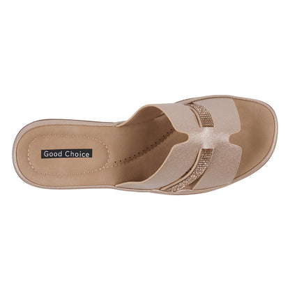 Women's Frances Gold Embellished Wedge Sandals