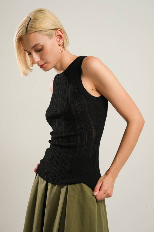 BE RIGHT BACK BLACK SWEATER TOP