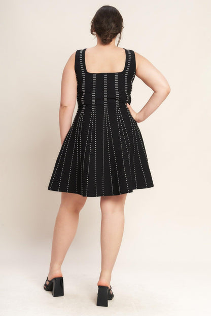 SUGAR STRIPE JACQUARD SWEATER MINI DRESS