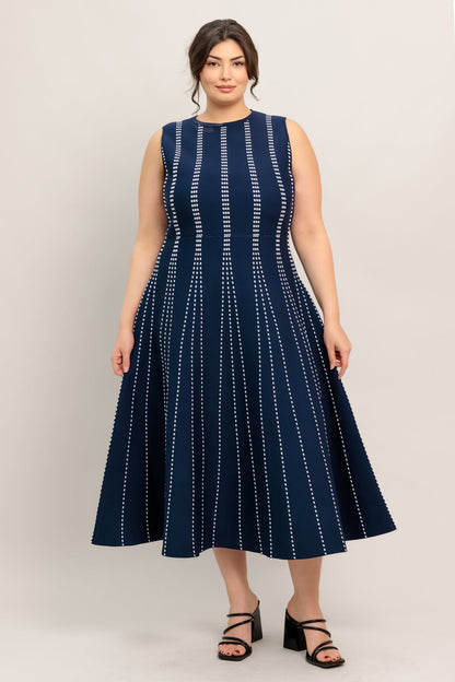 PERFECTLY POISED JACQUARD SWEATER MIDI DRESS