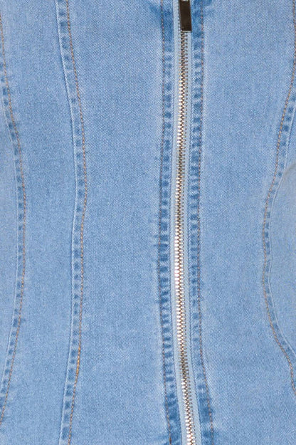 ALMOST ANGELIC LIGHT INDIGO DENIM TOP