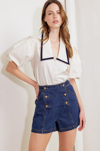 LETTERS TO SUMMER WOVEN TOP