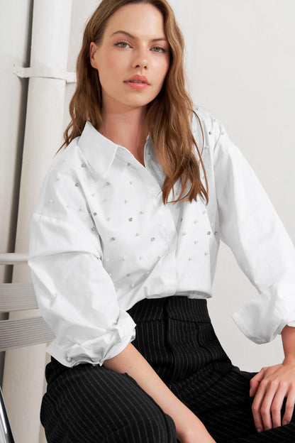 CRYSTAL TOUCH WOVEN SHIRT