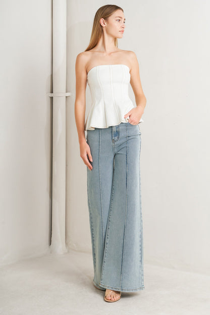 SUBTLE DRAMA WOVEN TOP