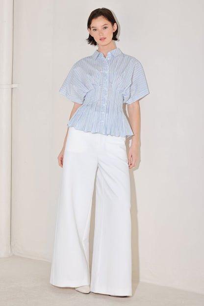 SKYLINE STRIPE WOVEN TOP
