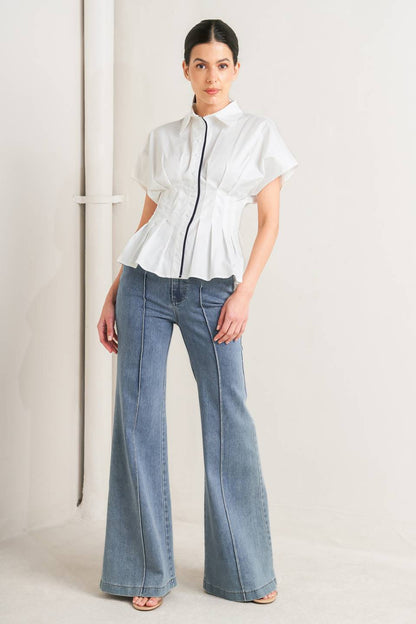 QUIET FORCE WOVEN TOP