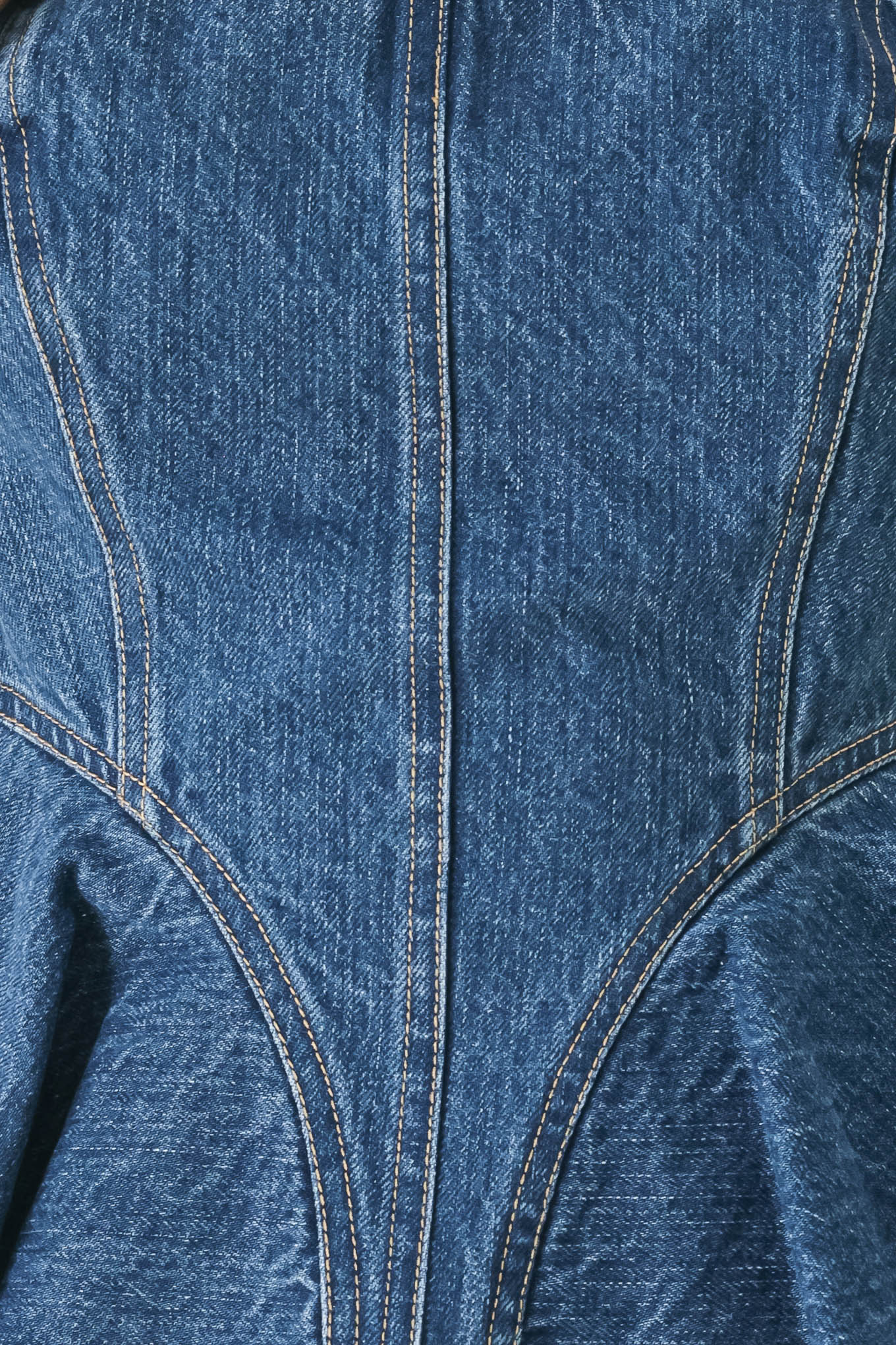 BLUE BLOSSOM BUSTIER DENIM TOP