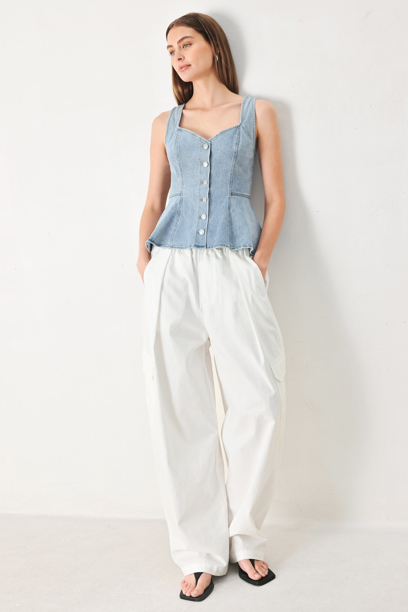 BLOSSOM BLUE DENIM TOP