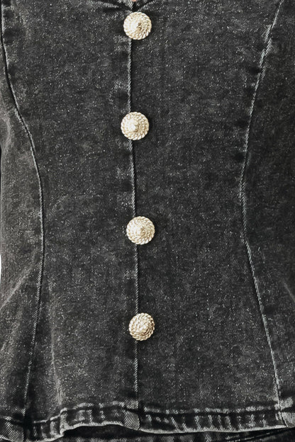 STONEWASHED DENIM TOP