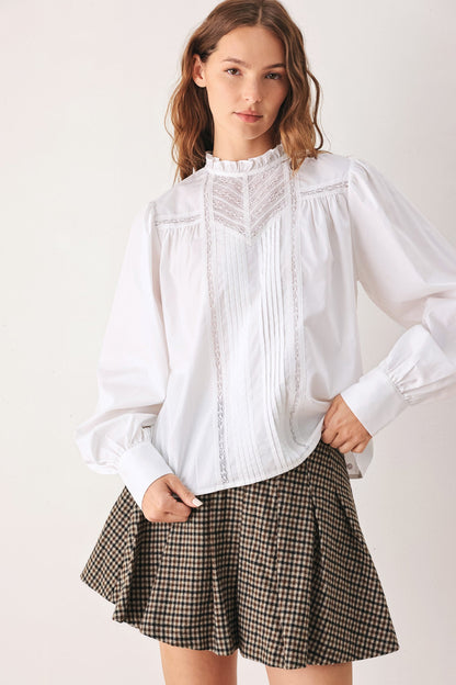 PORCELAIN VINTAGE INSPIRE WOVEN TOP