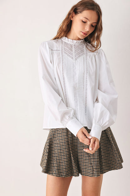 PORCELAIN VINTAGE INSPIRE WOVEN TOP
