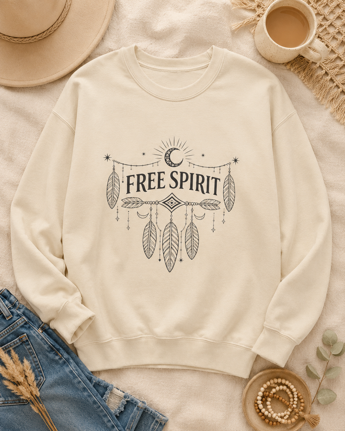Free Spirit Dreamcatcher Crewneck Sweatshirt