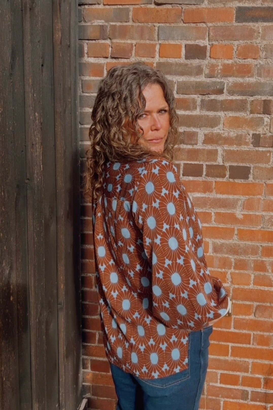Blue Highway Retro Floral Balloon Sleeve Blouse ~ PREORDER JUNE 2026