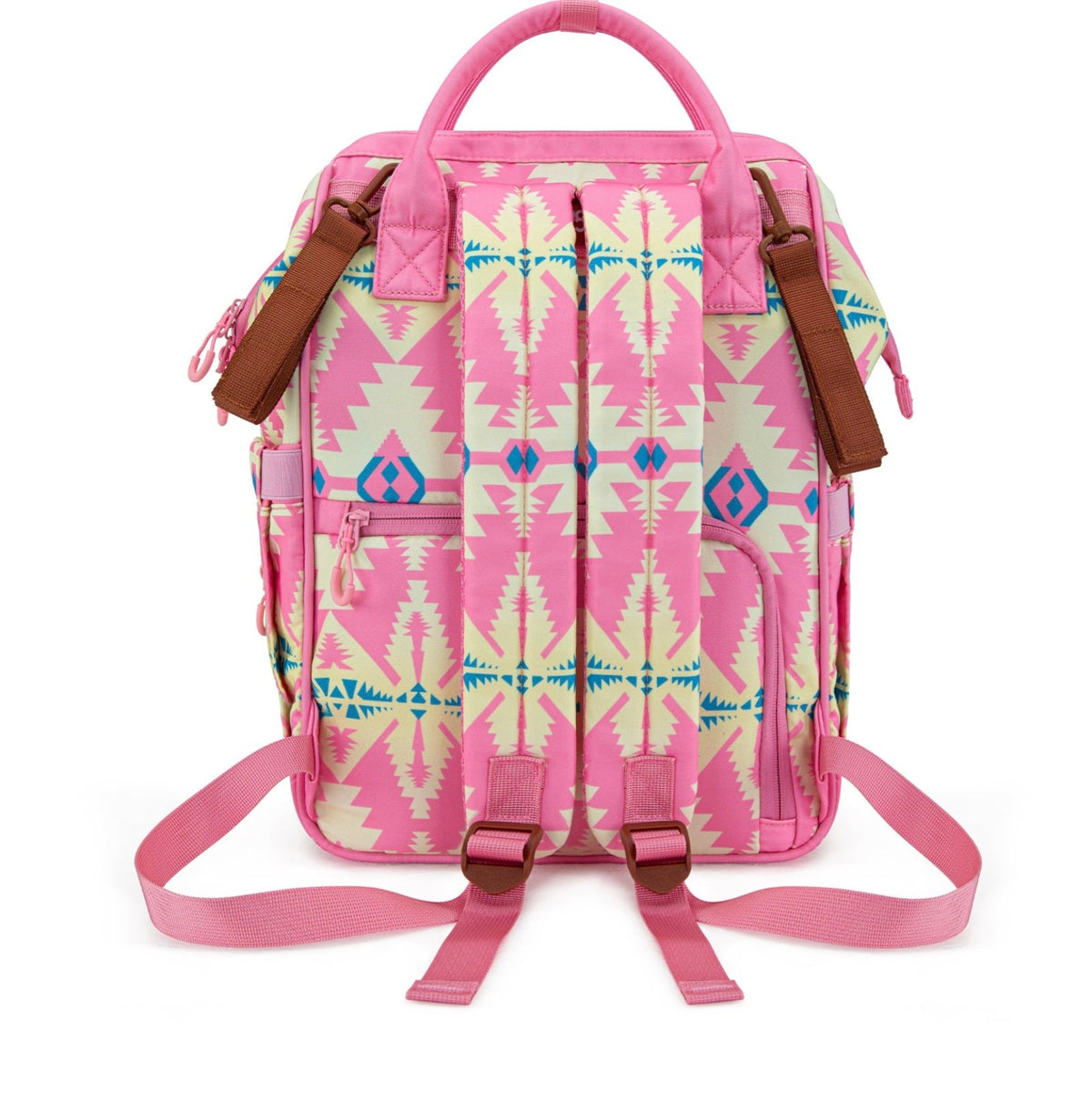 Wrangler Aztec Printed Callie Backpack/Diaper Bag- Pink