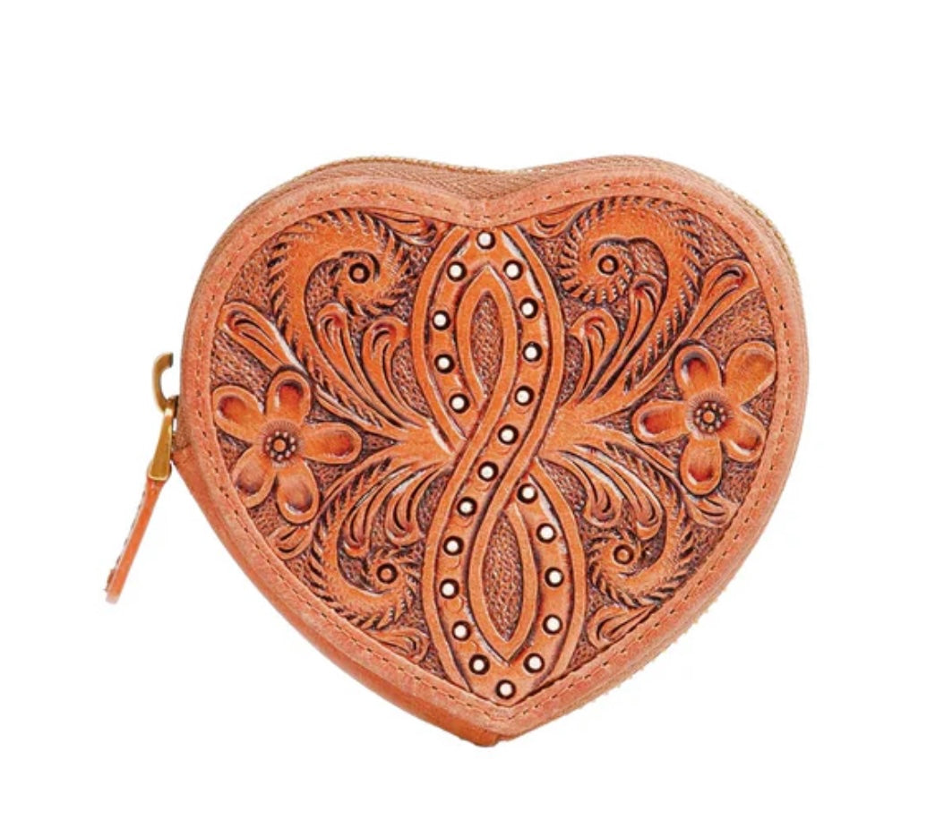 Loyal West Cupid Coin Pouch Handtooled Leather