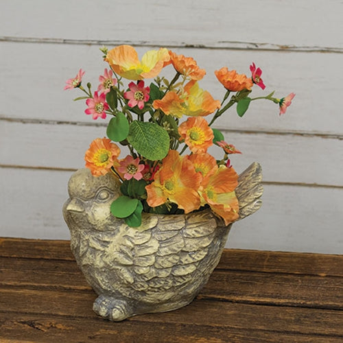Rustic Resin Patina Bird Planter