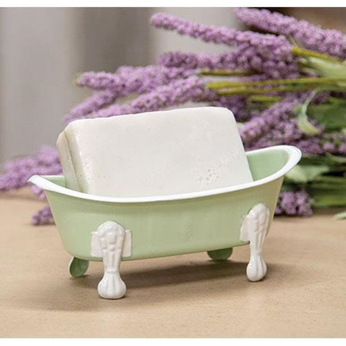 Set of 2 Vintage Mint Green Bathtub Soap Holder