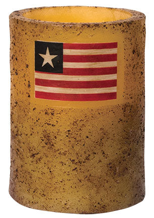 4" Burnt Ivory Flag Timer Pillar