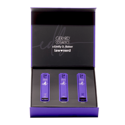 Limited Edition Box Set : Emily D. Baker X Gerard Cosmetics®️ 3 Lip Gloss Set  Allegations & Shade Collection
