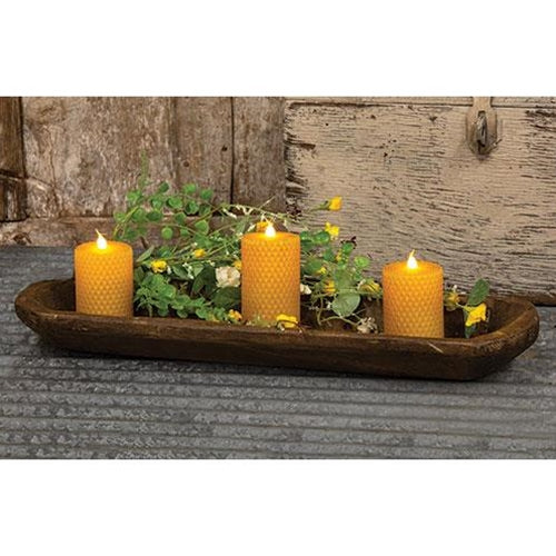 Rustic Brown Wooden Bread Dough Bowl