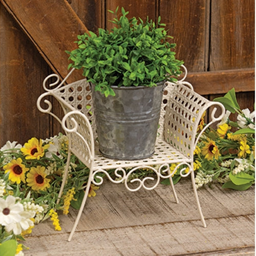 Rustic Metal Garden Chair Planter