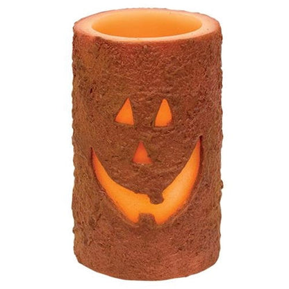 Jack O Lantern Timer Pillar Candle 5" Fall Decor