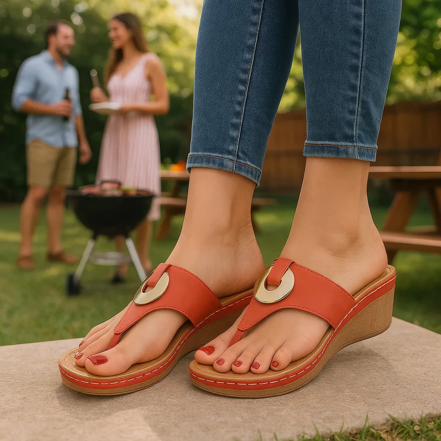 Women's Genelle Yellow Wedge Sandals