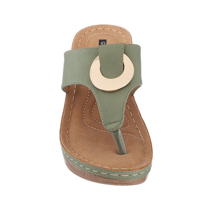 Women's Genelle Green Wedge Sandals